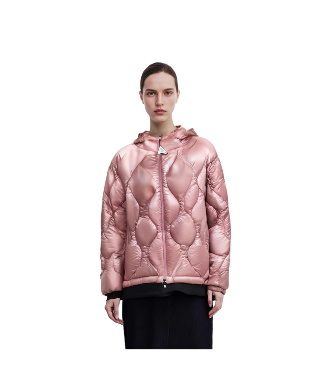 MONCLER Розовая полиамидовая куртка, фото 3
