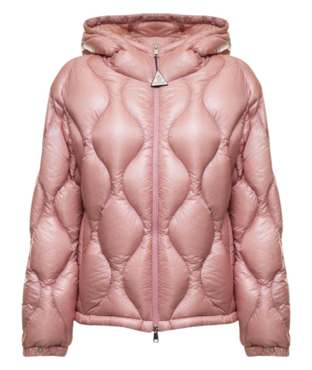 MONCLER Розовая полиамидовая куртка, фото 1