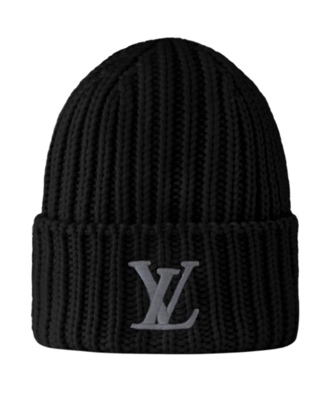 LOUIS VUITTON Черная шерстяная шапка, фото 1