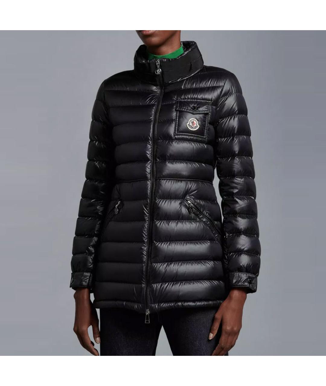 MONCLER Черный полиамидовый пуховик, фото 3