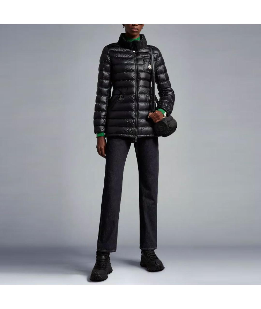 MONCLER Черный полиамидовый пуховик, фото 2