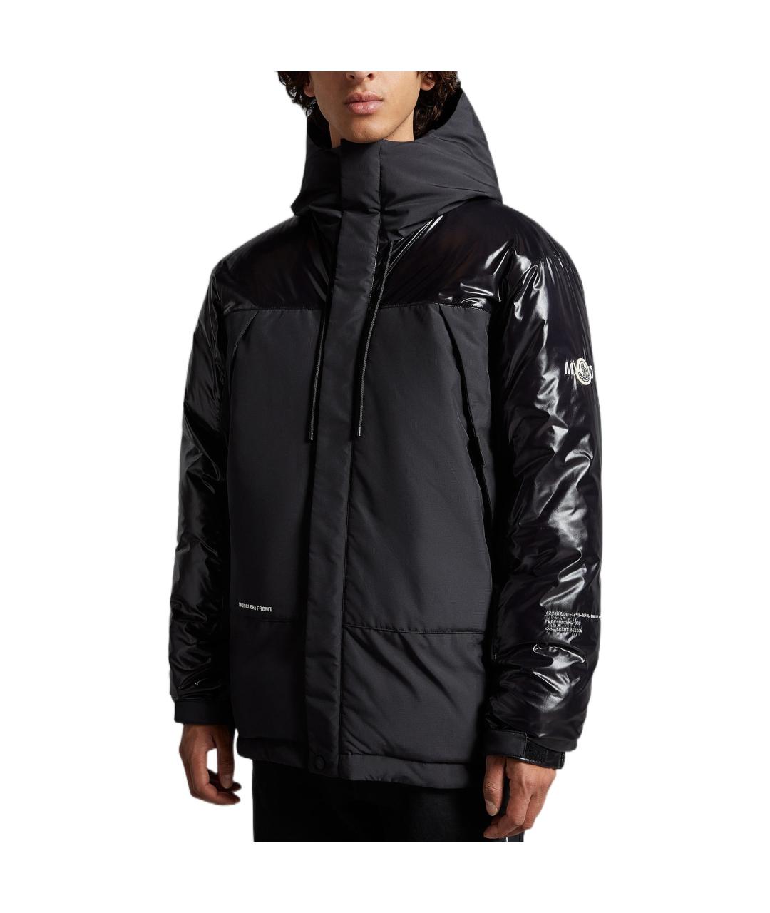 MONCLER Черный пуховик, фото 4