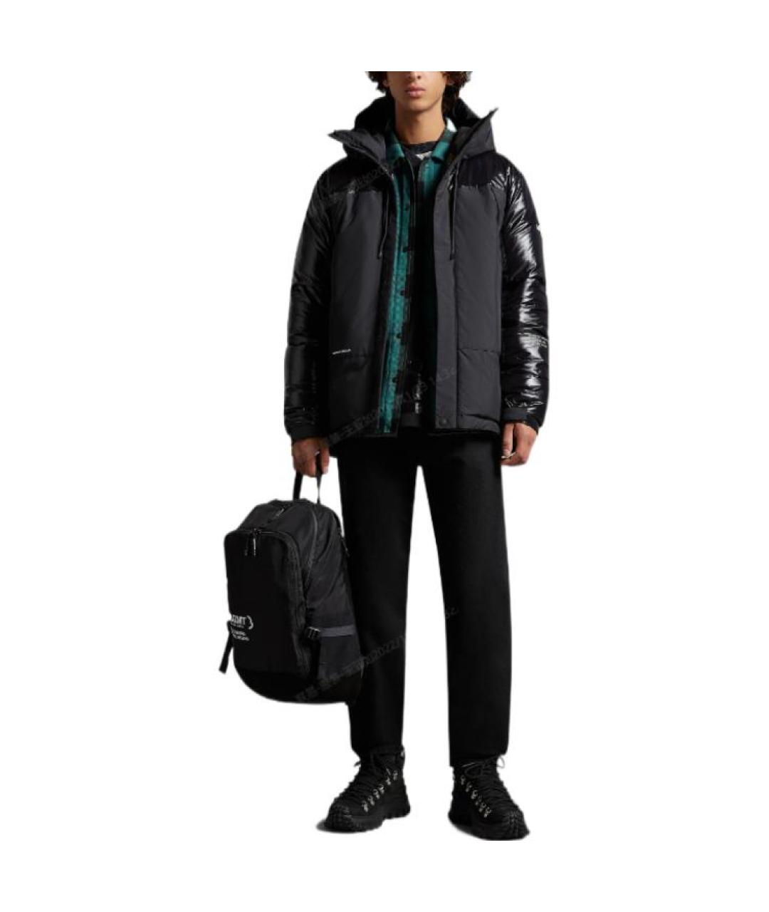 MONCLER Черный пуховик, фото 2