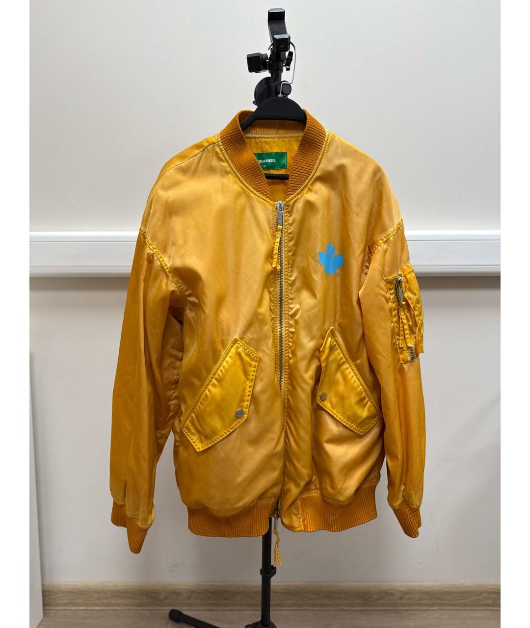 DSQUARED2 Желтая хлопковая куртка, фото 8