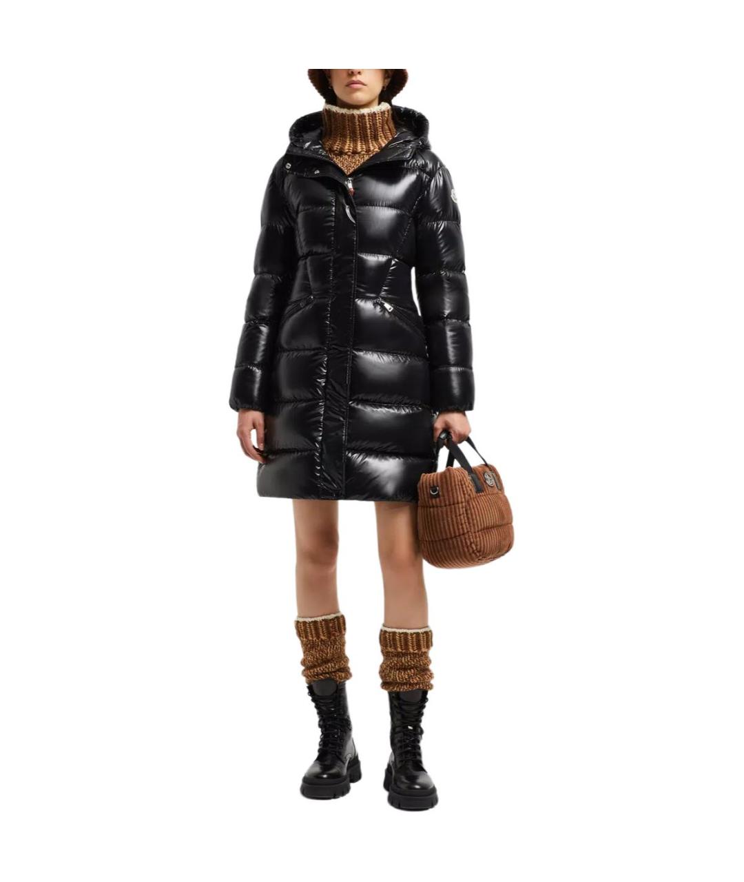 MONCLER Черный пуховик, фото 4