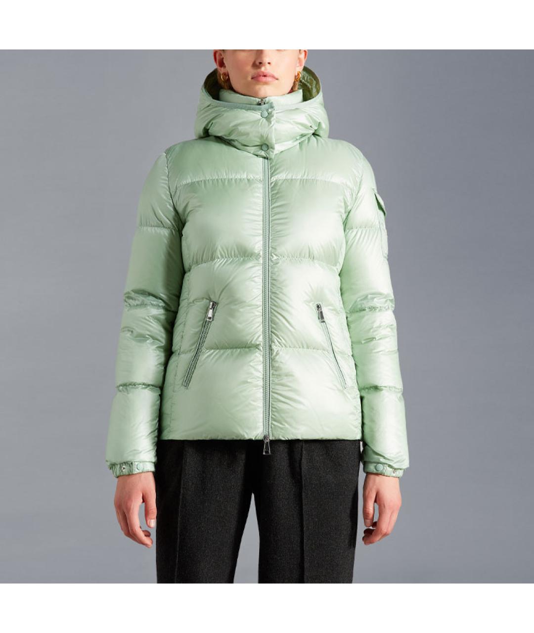 MONCLER Зеленый пуховик, фото 2