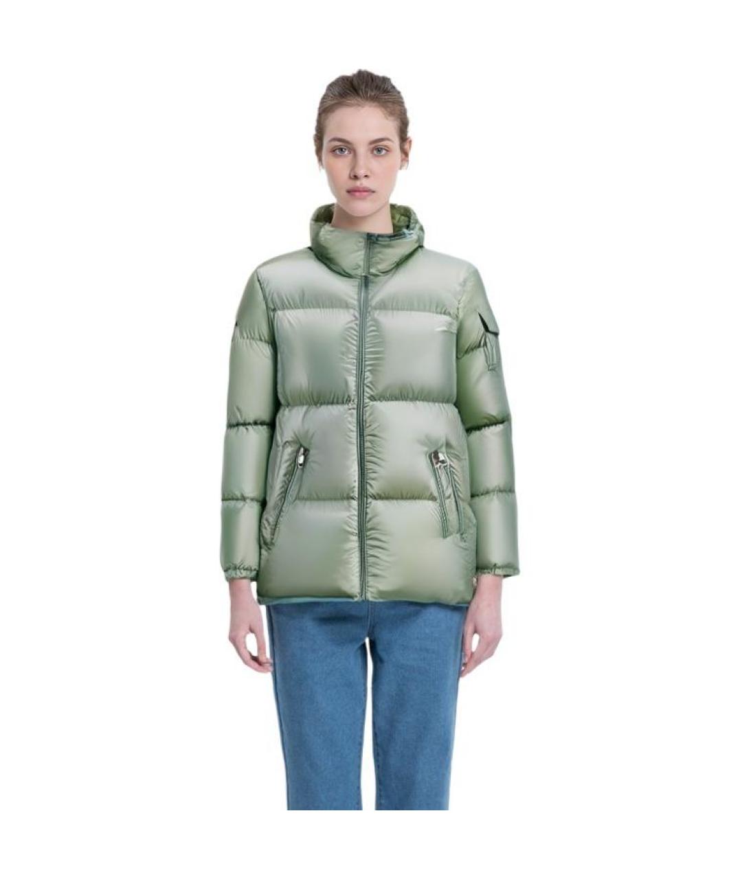 MONCLER Зеленый пуховик, фото 5