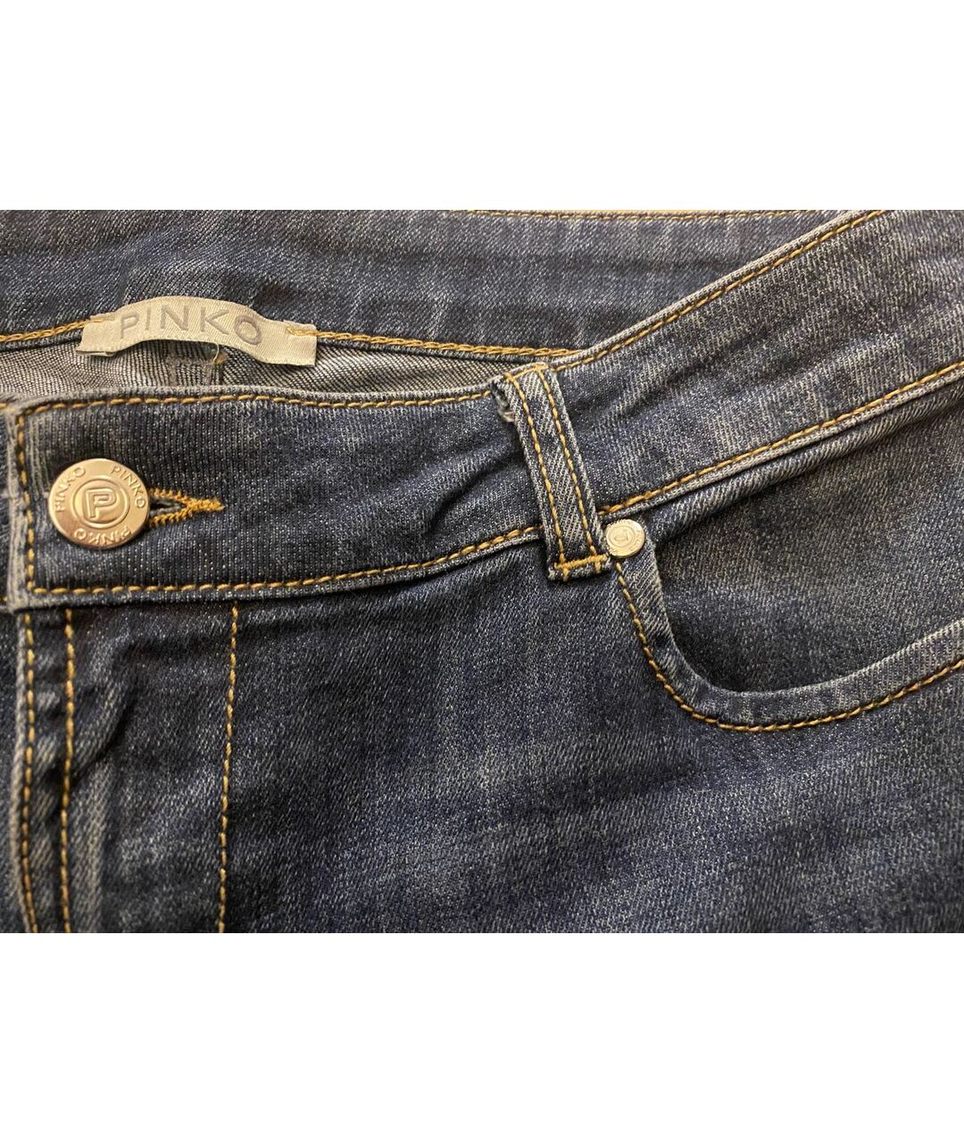 PINKO Синие хлопко-эластановые джинсы клеш, фото 4