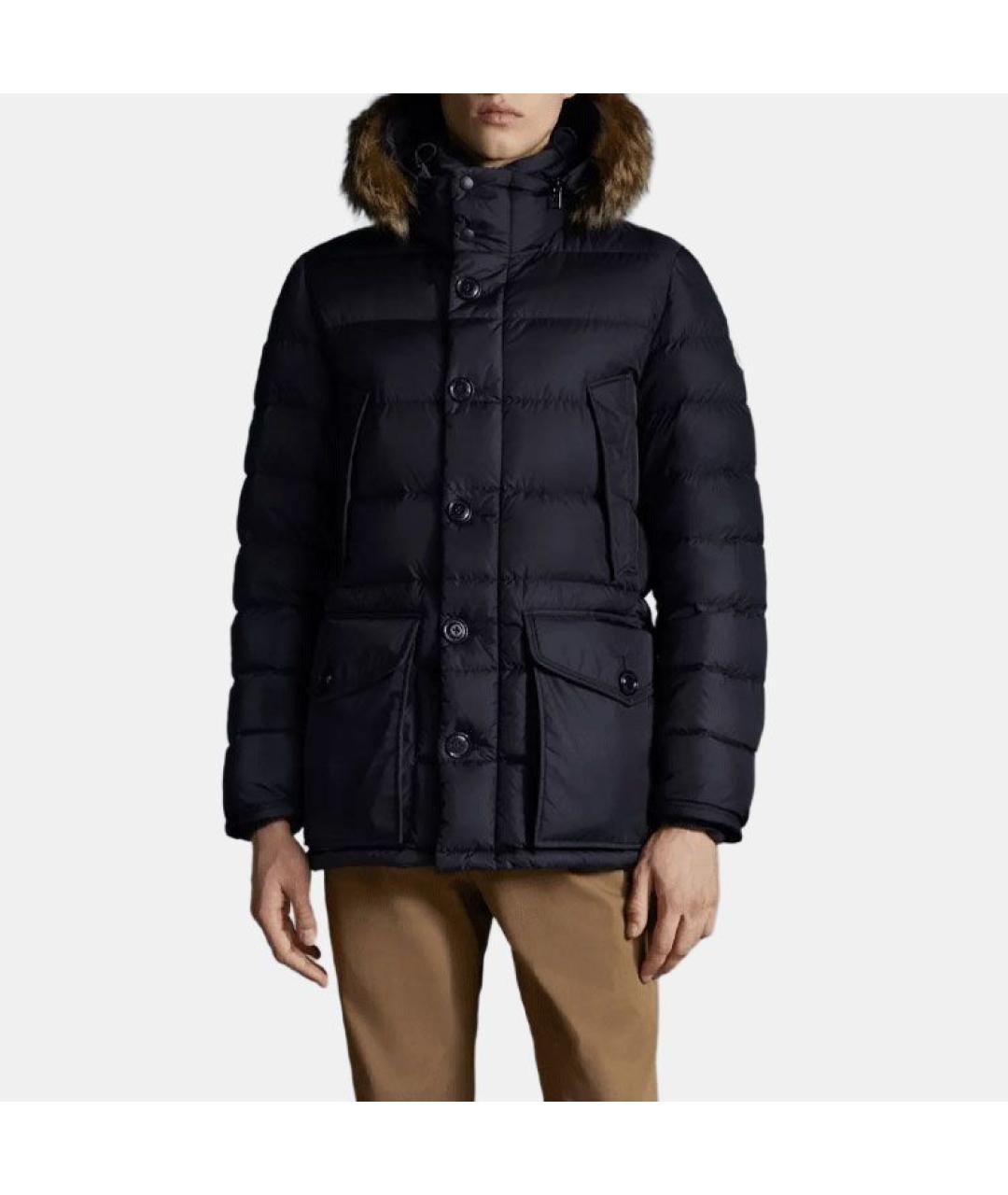 MONCLER Темно-синий пуховик, фото 4