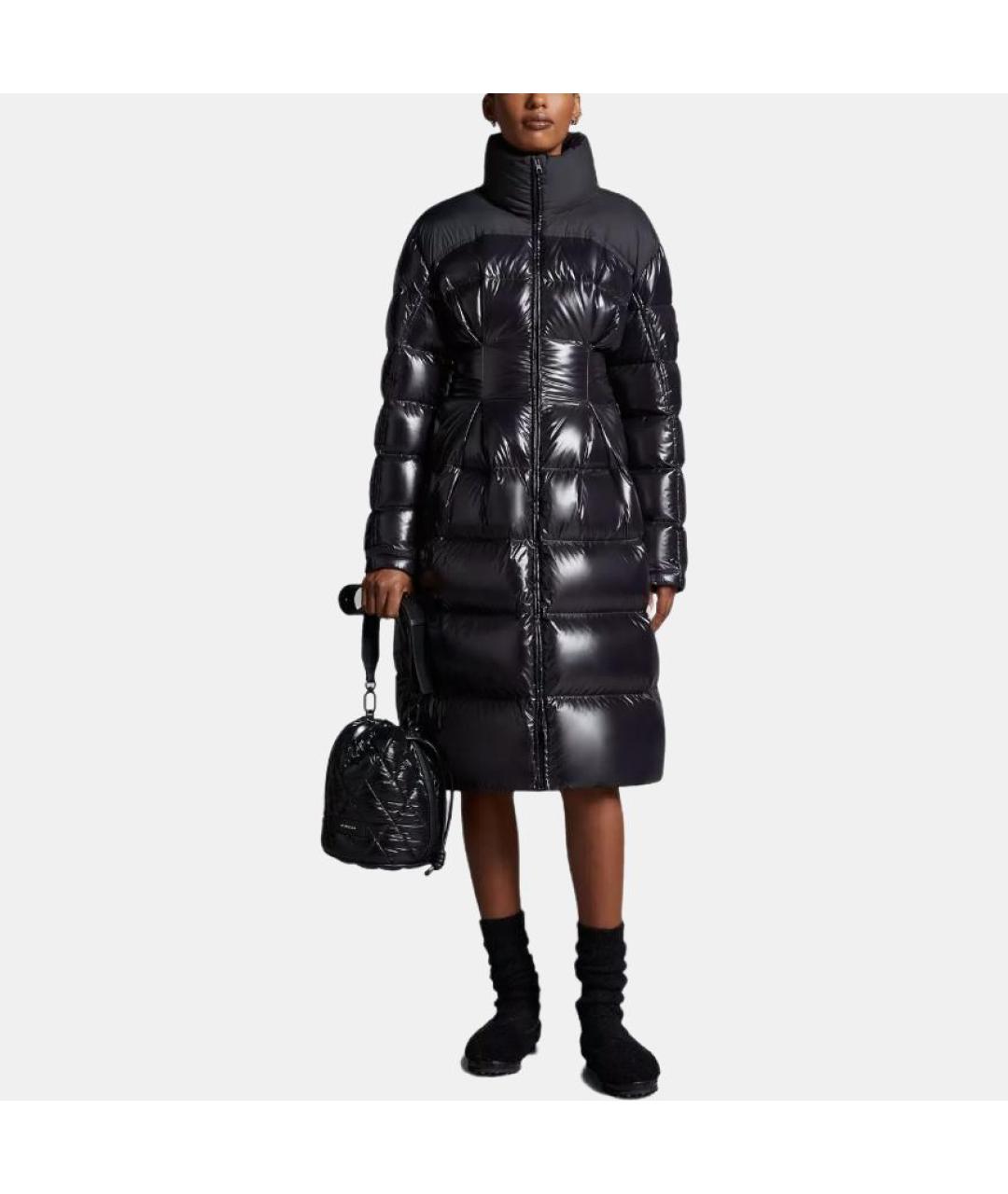 MONCLER Черный пуховик, фото 4