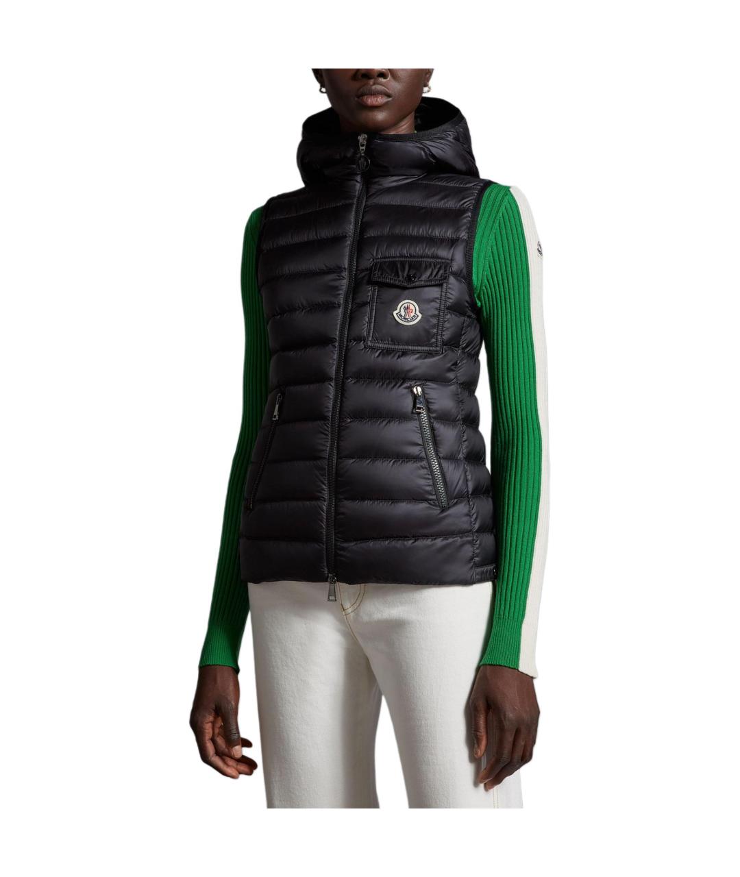 MONCLER Черный полиамидовый жилет, фото 3