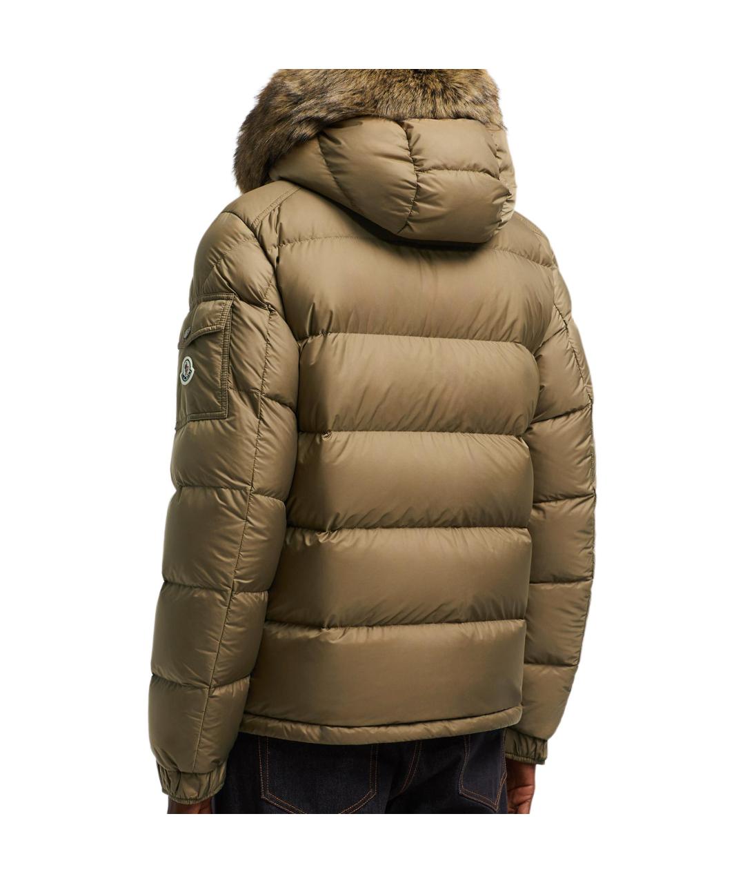 MONCLER Коричневая полиамидовая куртка, фото 2