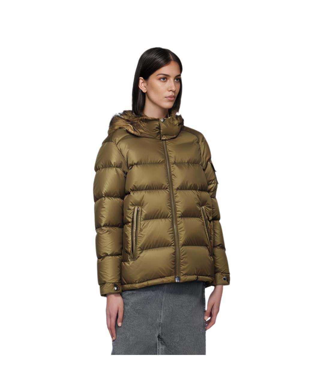 MONCLER Коричневая полиамидовая куртка, фото 6