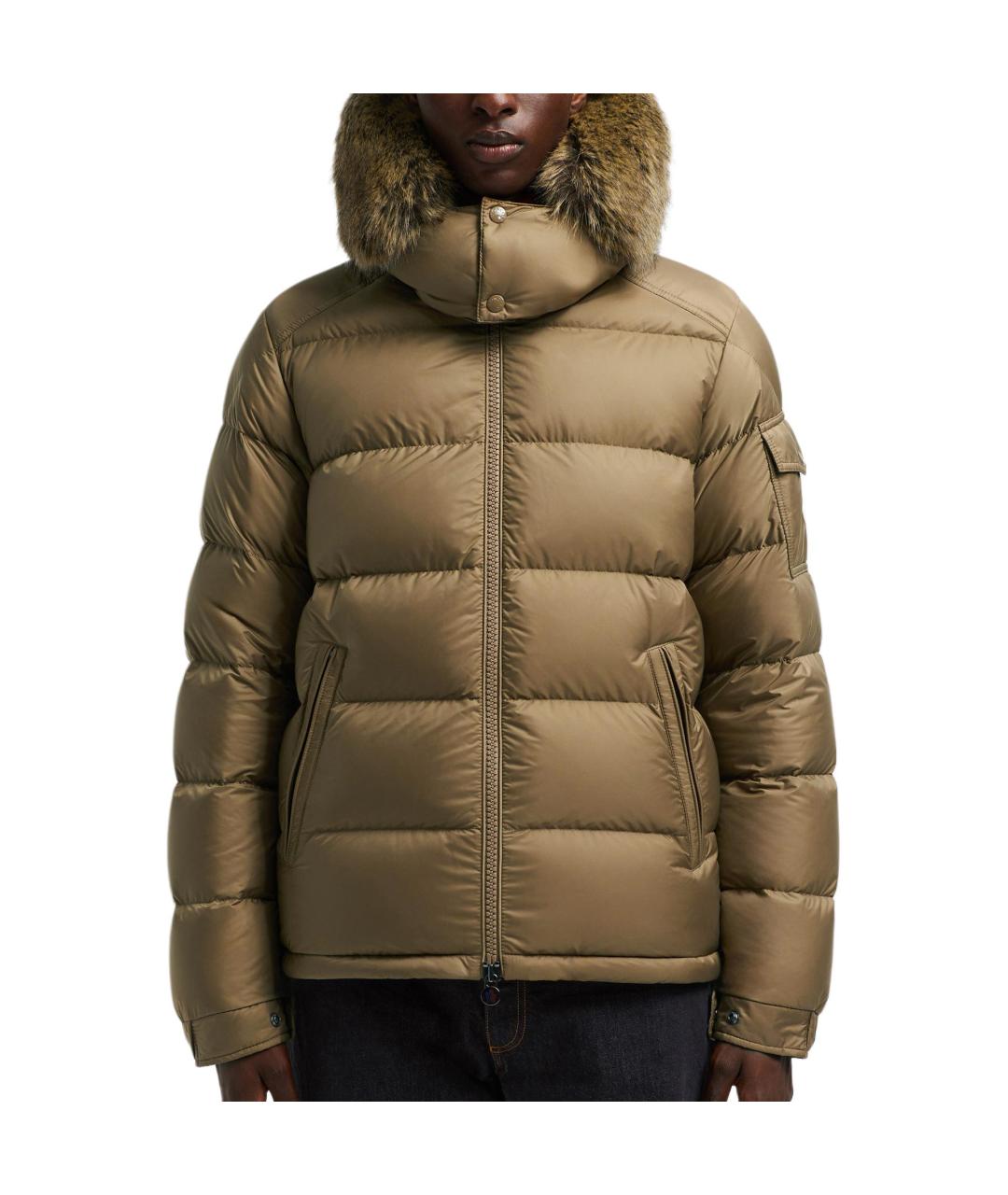 MONCLER Коричневая полиамидовая куртка, фото 3