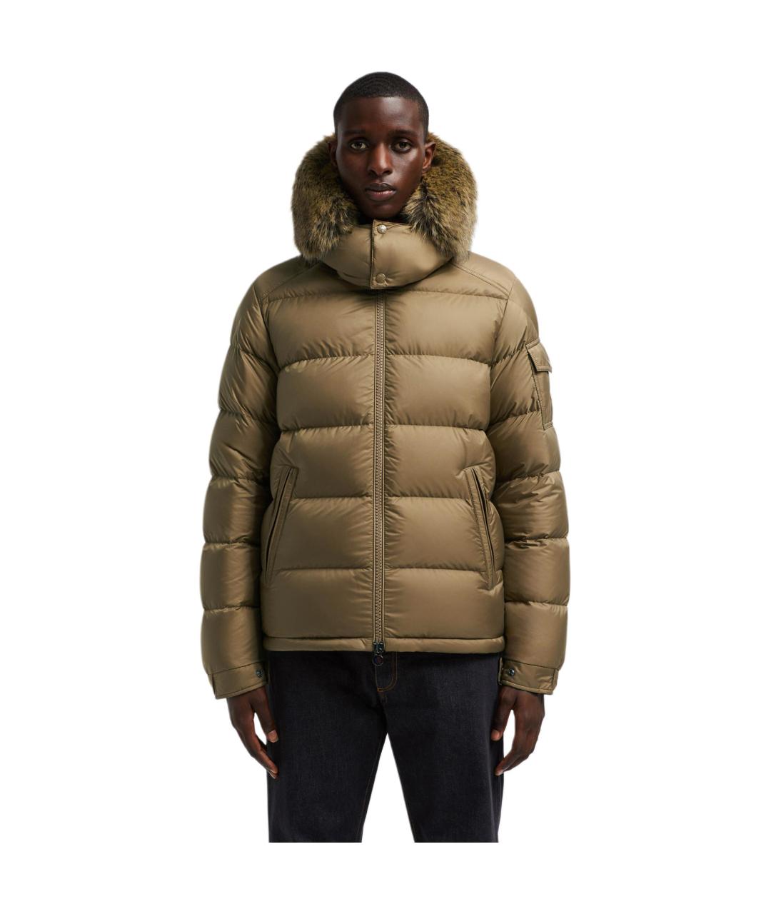 MONCLER Коричневая полиамидовая куртка, фото 5