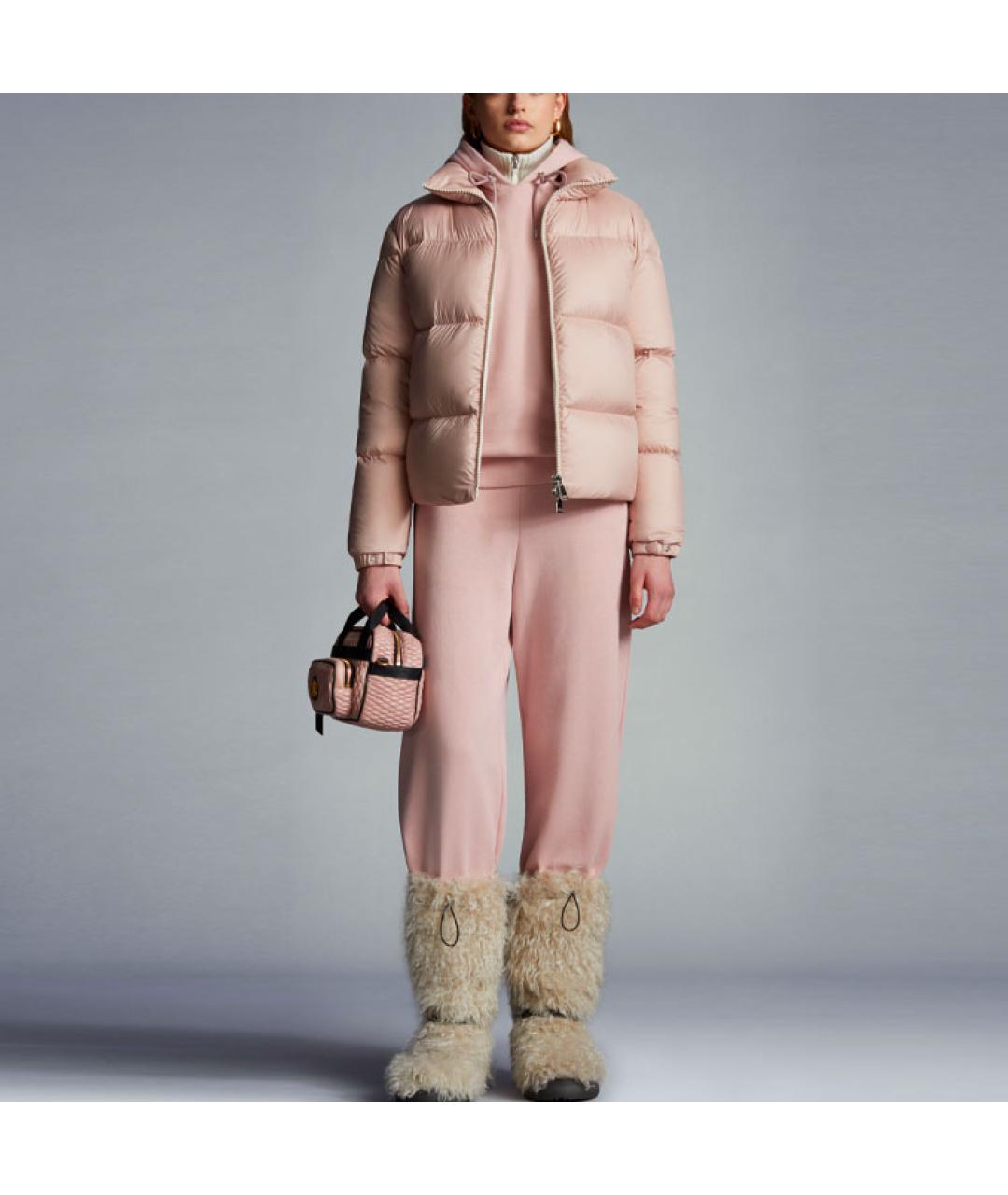 MONCLER Розовый пуховик, фото 3
