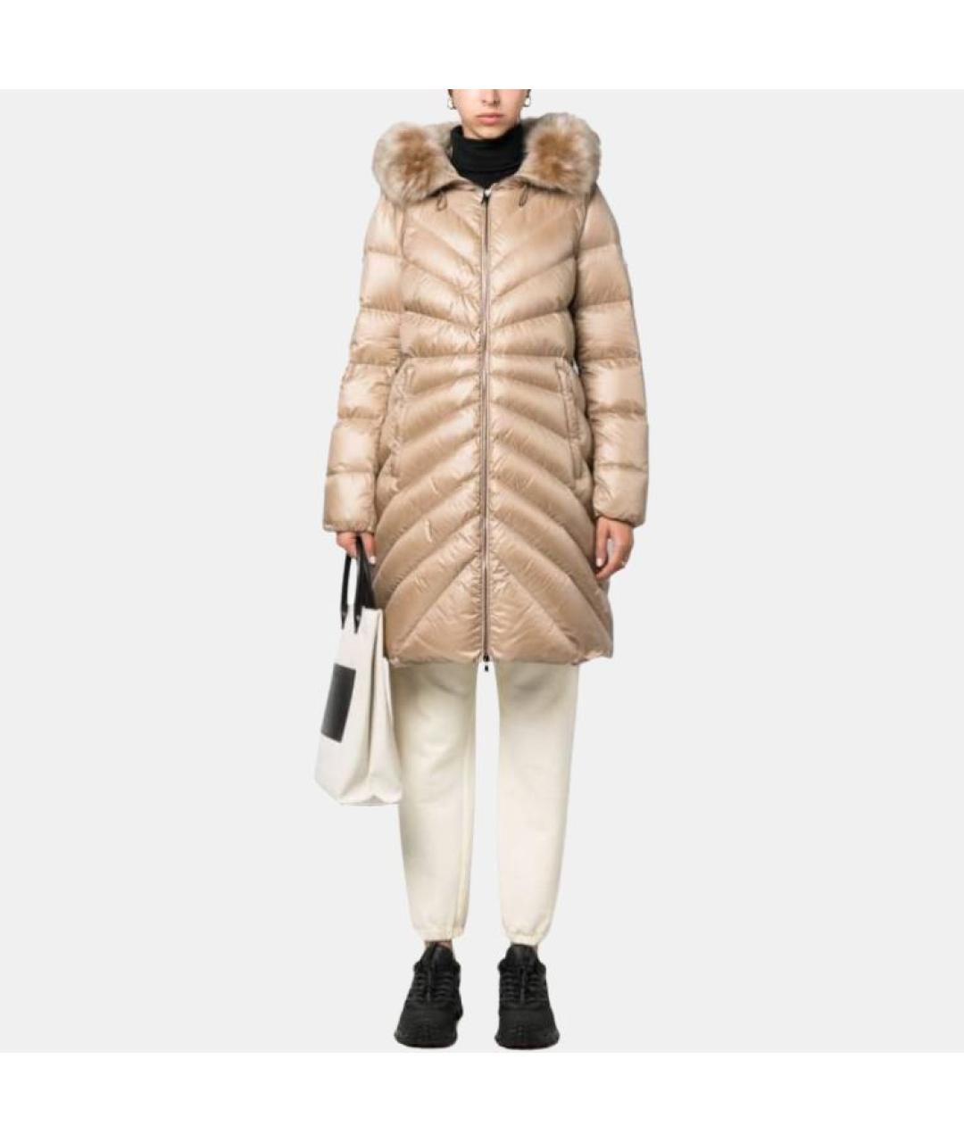 MONCLER Бежевый пуховик, фото 4