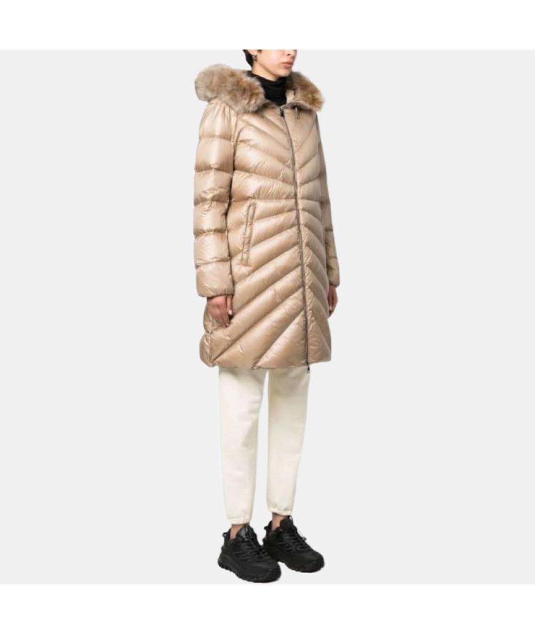 MONCLER Бежевый пуховик, фото 5