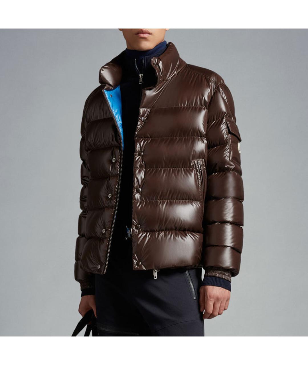 MONCLER Коричневый пуховик, фото 2