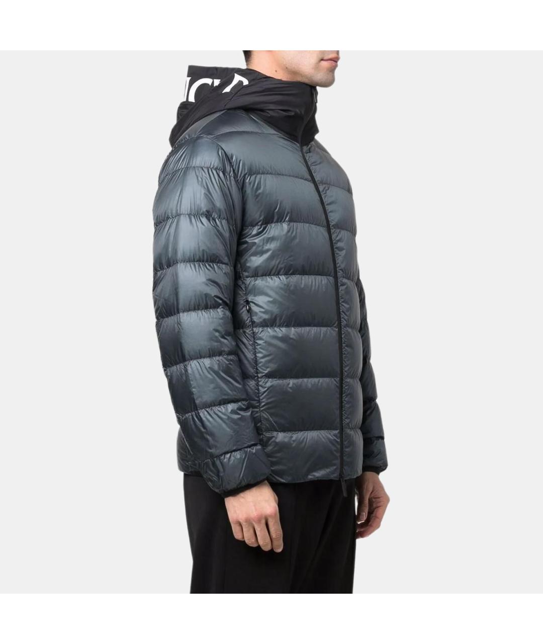 MONCLER Серая полиамидовая куртка, фото 4