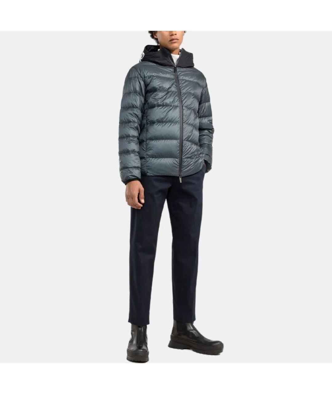 MONCLER Серая полиамидовая куртка, фото 3