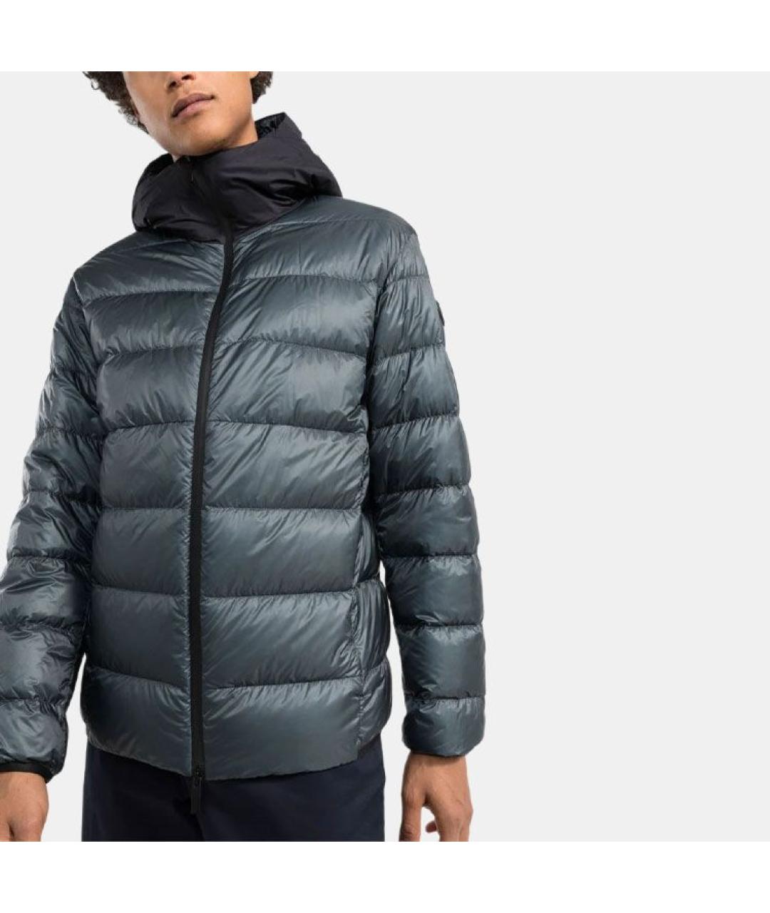 MONCLER Серая полиамидовая куртка, фото 5