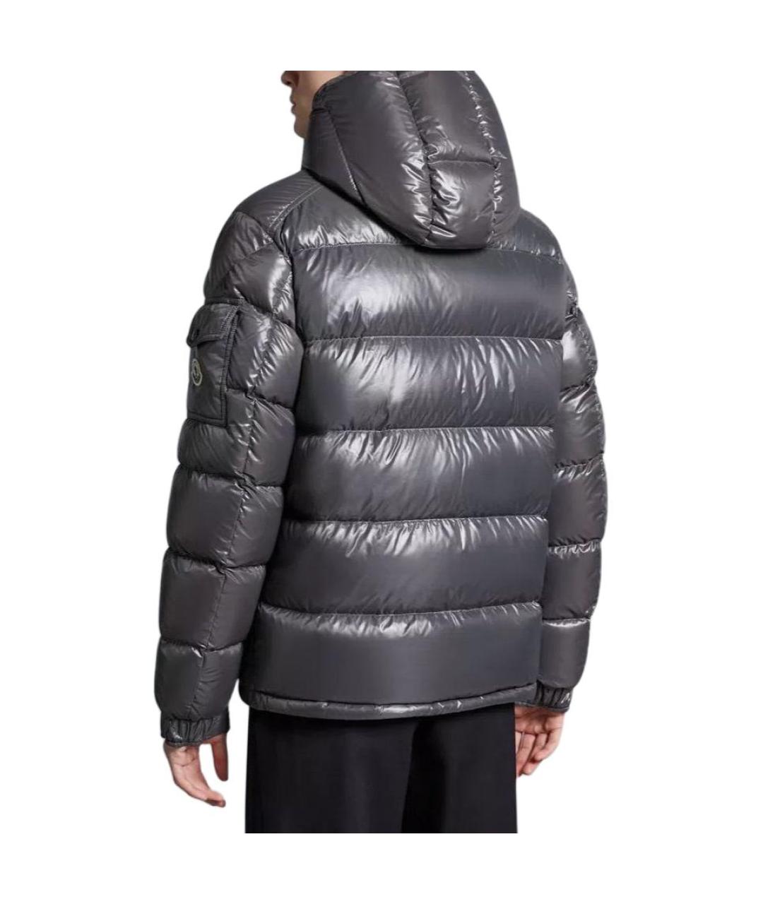 MONCLER Серый полиамидовый пуховик, фото 2