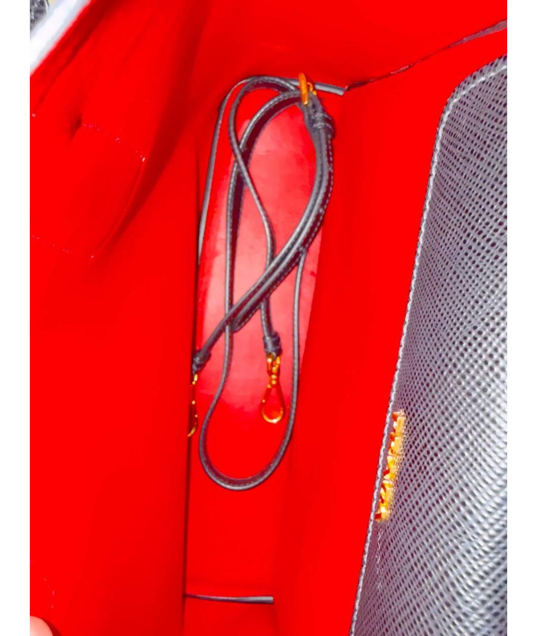 PRADA Черная кожаная сумка тоут, фото 5