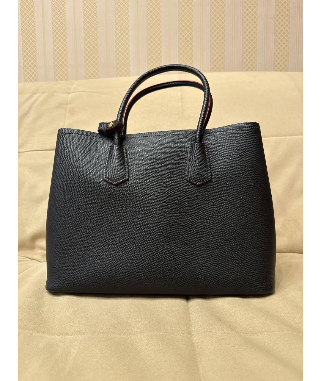 PRADA Черная кожаная сумка тоут, фото 2