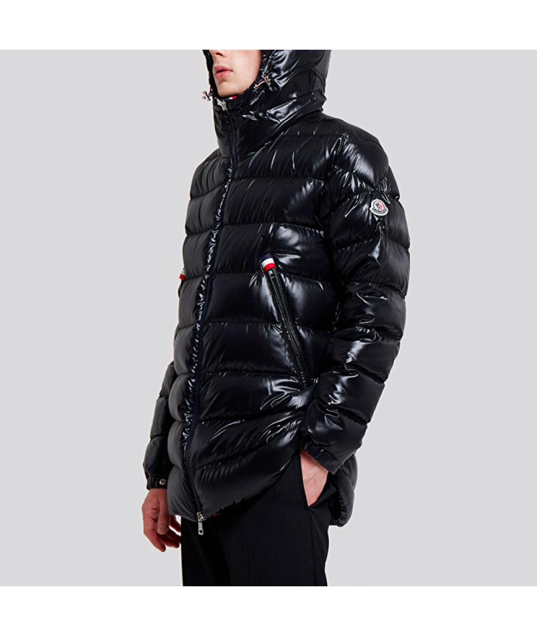 MONCLER Черный полиамидовый пуховик, фото 4