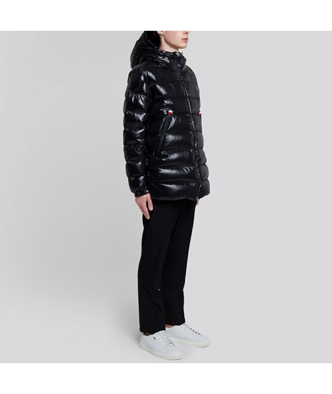 MONCLER Черный полиамидовый пуховик, фото 3