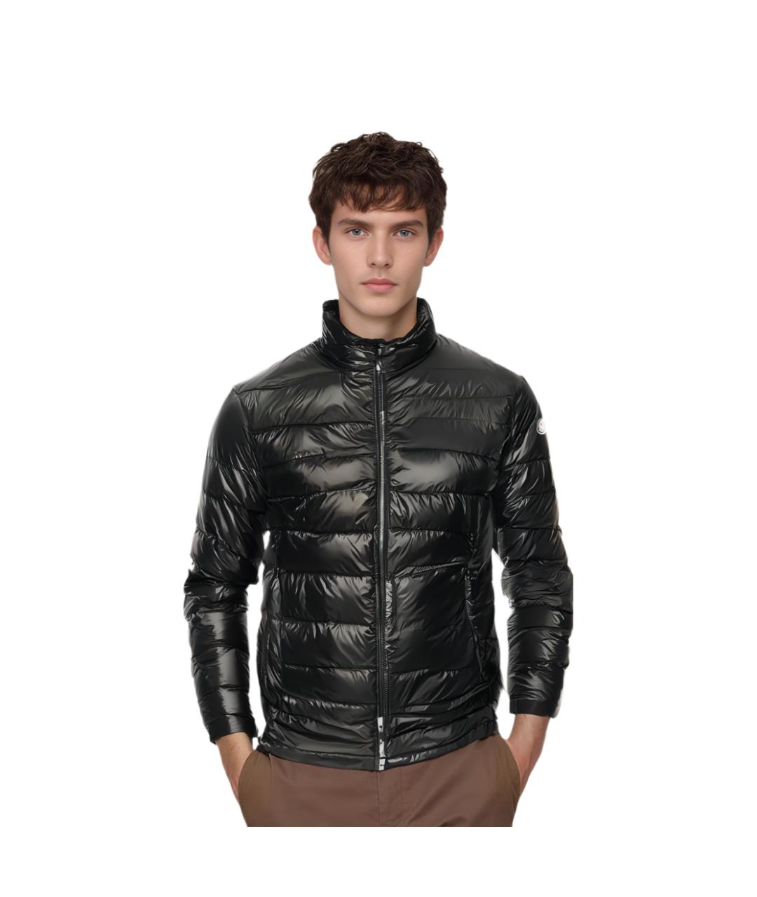 MONCLER Черный полиамидовый пуховик, фото 2