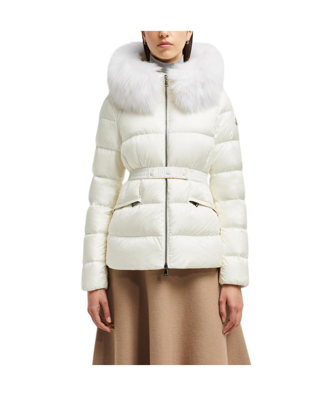 MONCLER Белая полиамидовая куртка, фото 4