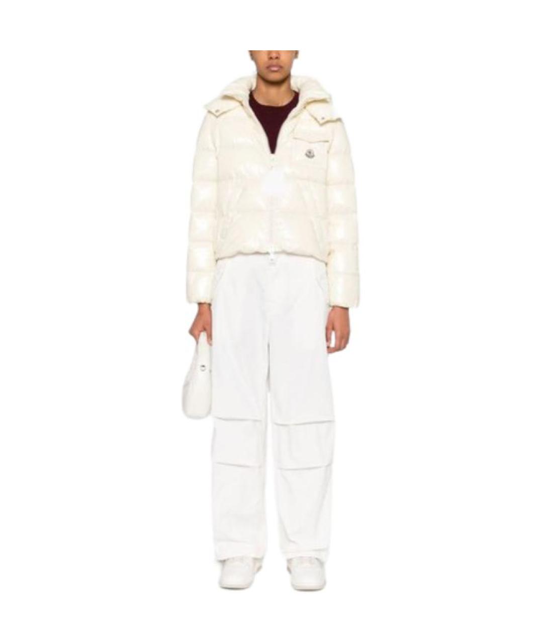 MONCLER Белая полиамидовая куртка, фото 3