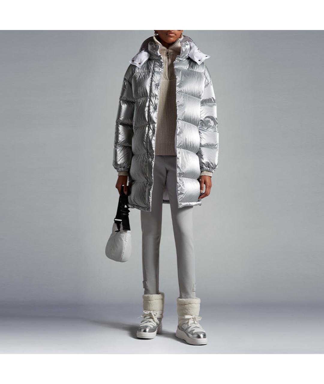 MONCLER Серебрянный пуховик, фото 2