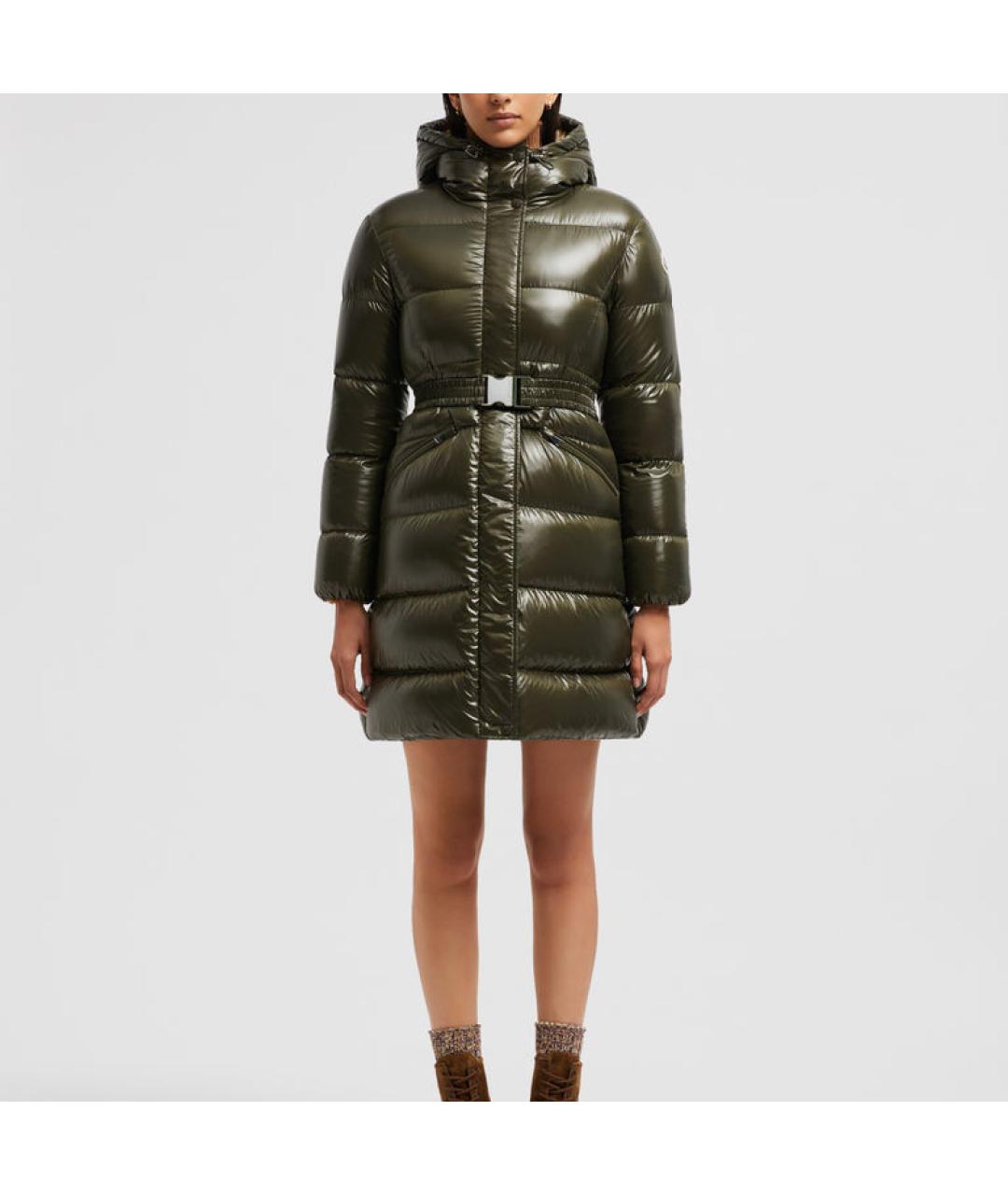 MONCLER Зеленый пуховик, фото 2