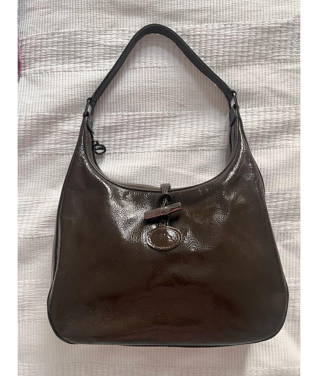 LONGCHAMP Коричневая кожаная сумка через плечо, фото 6