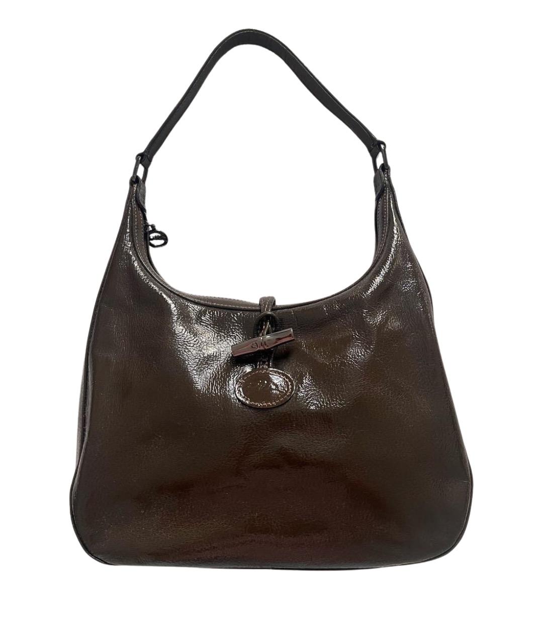 LONGCHAMP Коричневая кожаная сумка через плечо, фото 1