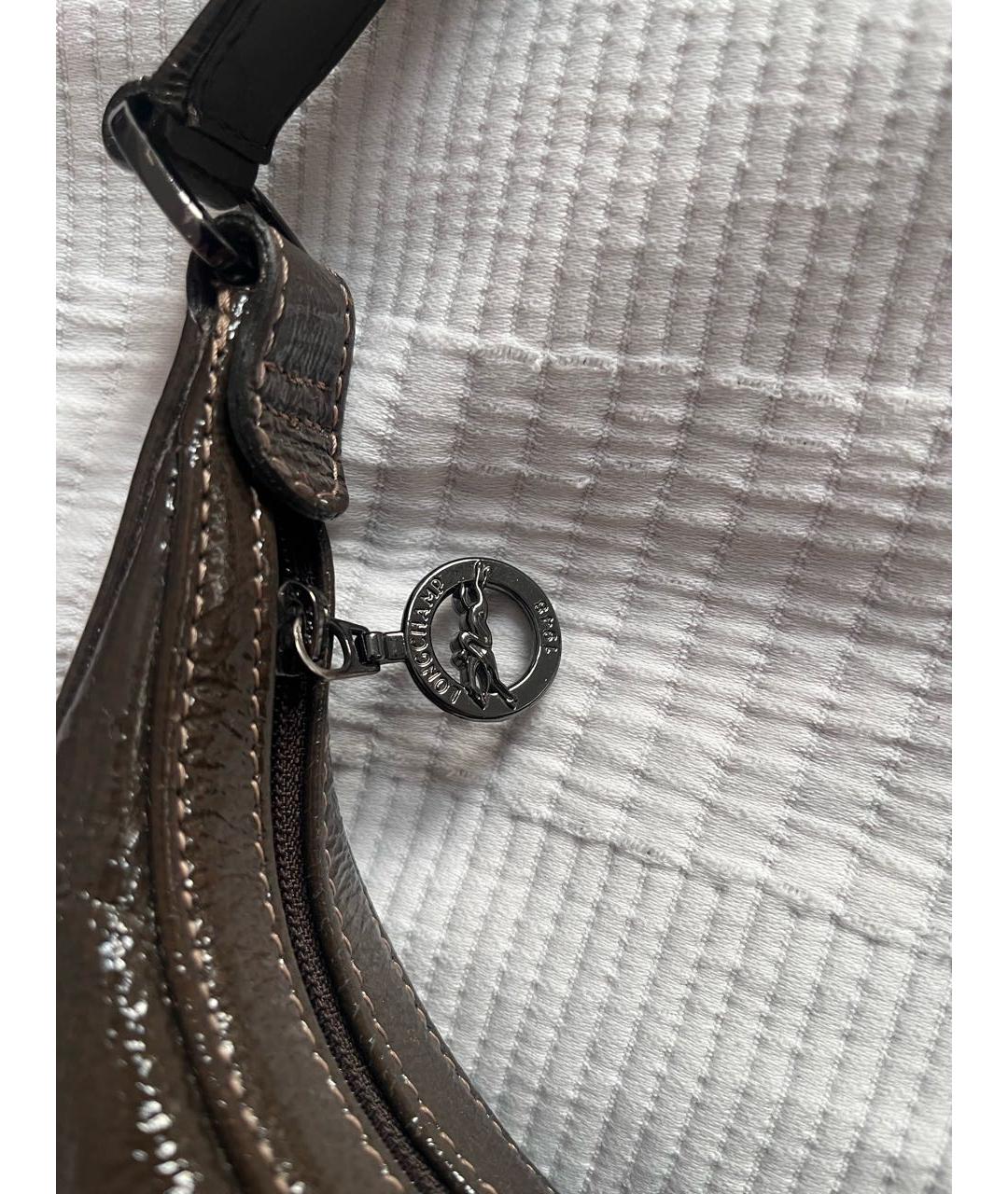 LONGCHAMP Коричневая кожаная сумка через плечо, фото 2