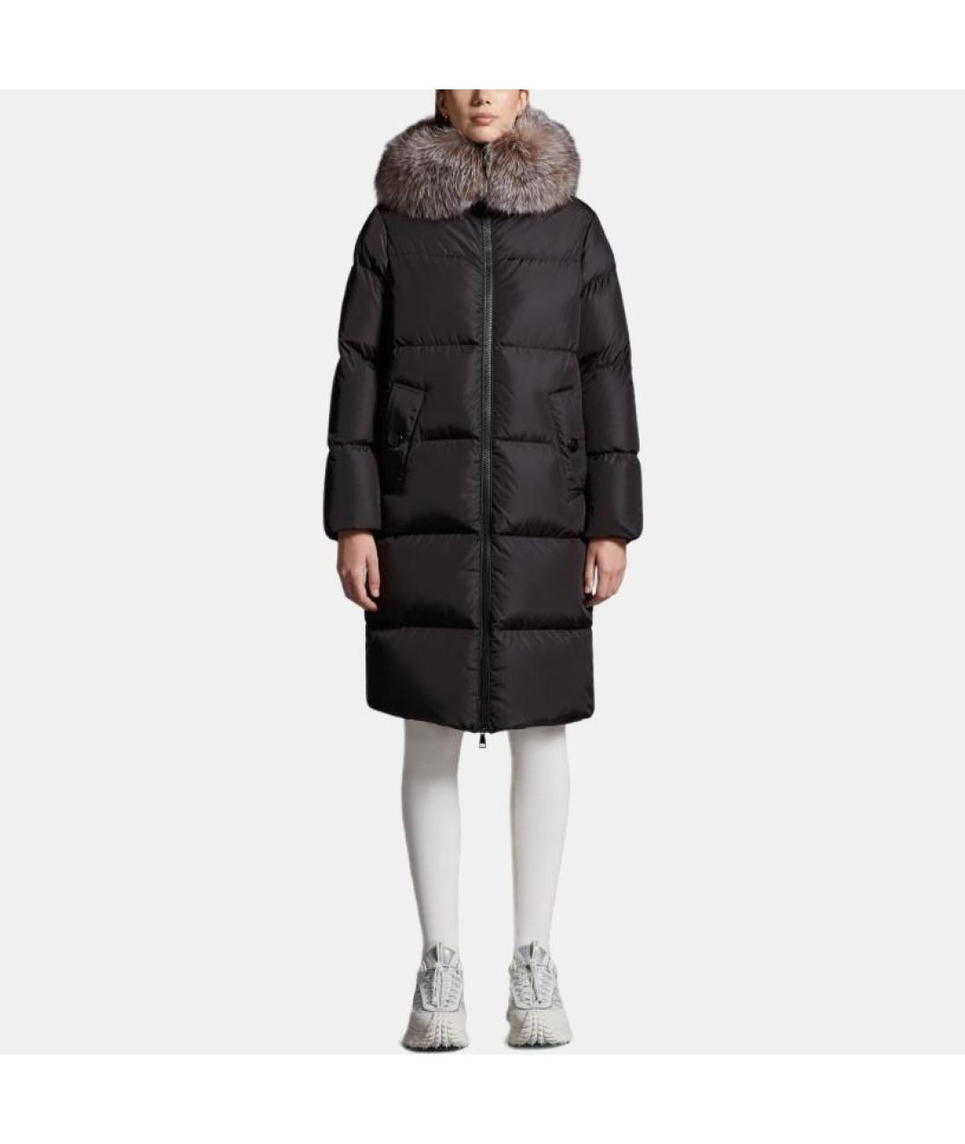 MONCLER Черный полиамидовый пуховик, фото 5