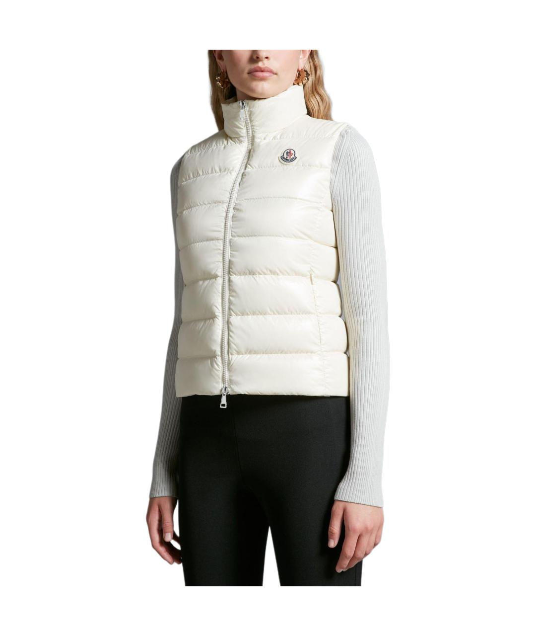 MONCLER Белый полиамидовый жилет, фото 2
