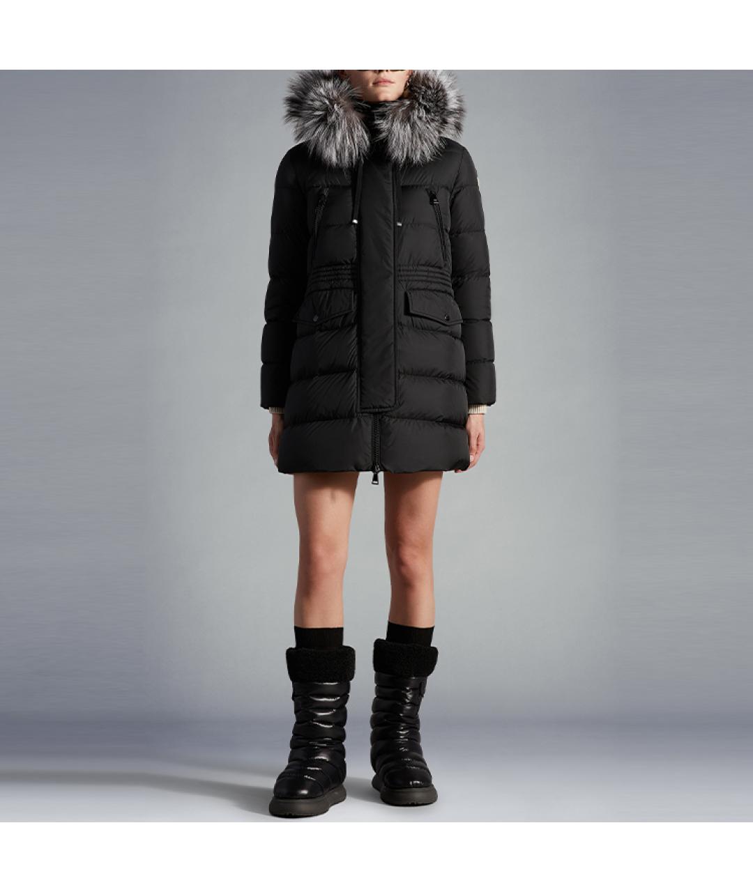 MONCLER Черный пуховик, фото 2