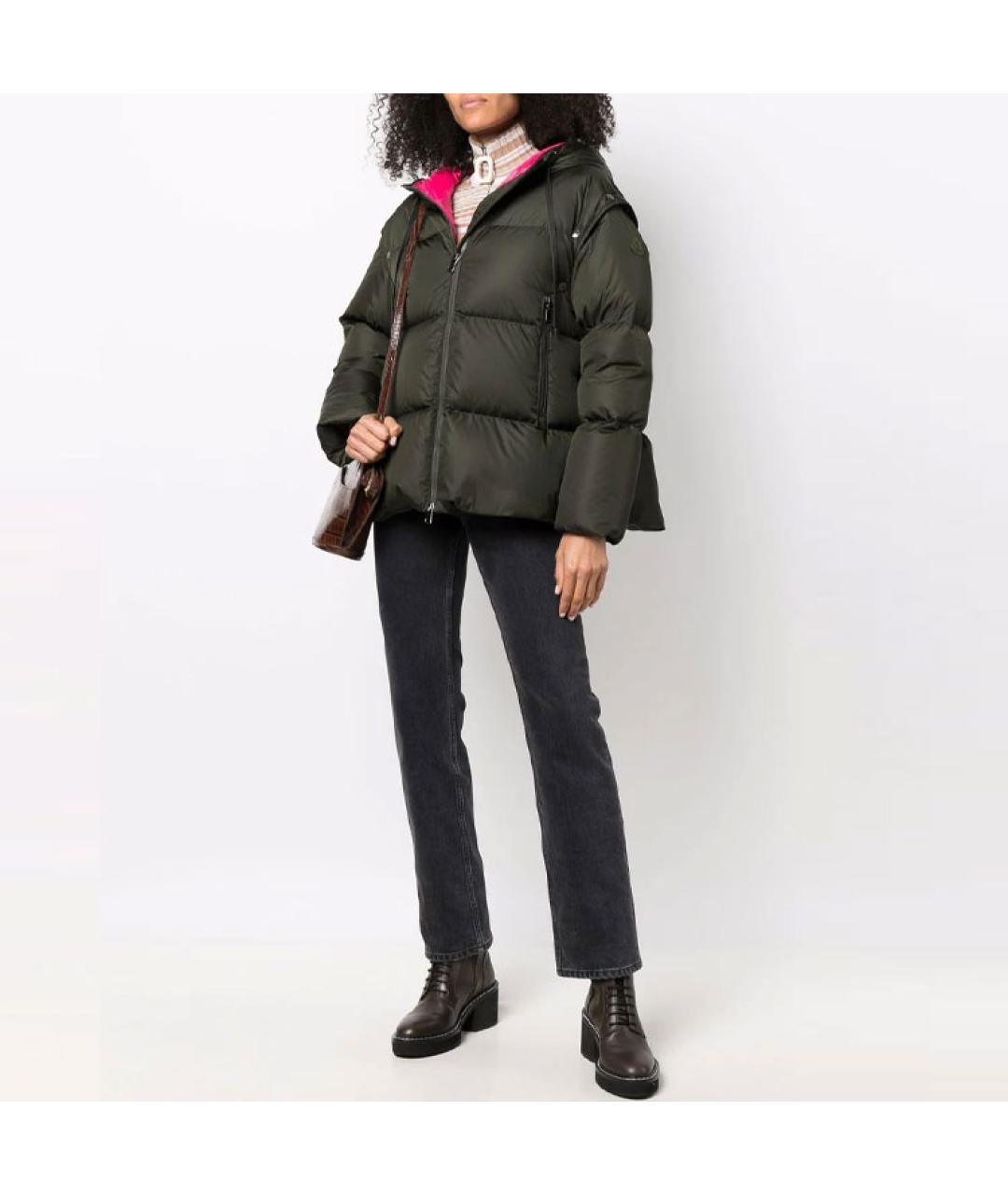 MONCLER Зеленый пуховик, фото 2