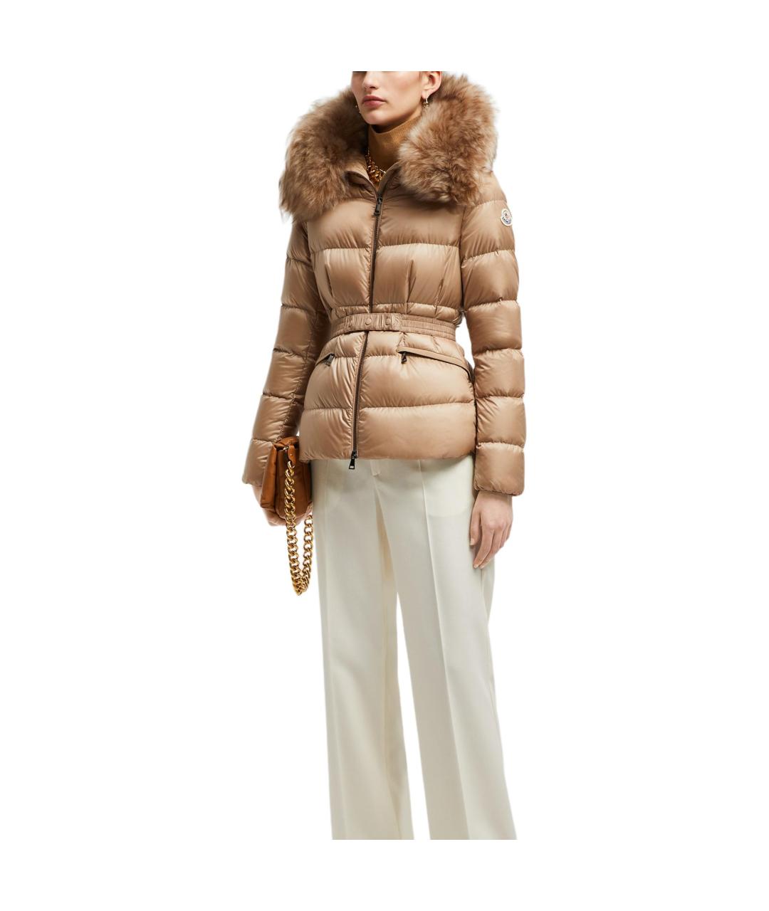 MONCLER Бежевый пуховик, фото 2