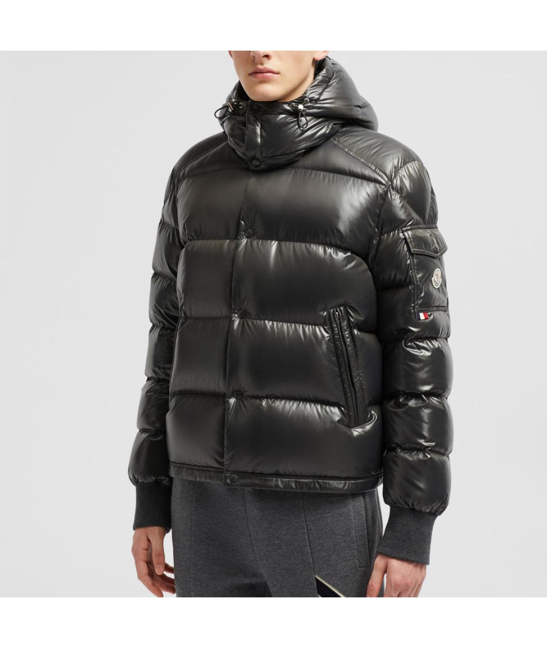 MONCLER Серая полиамидовая куртка, фото 4