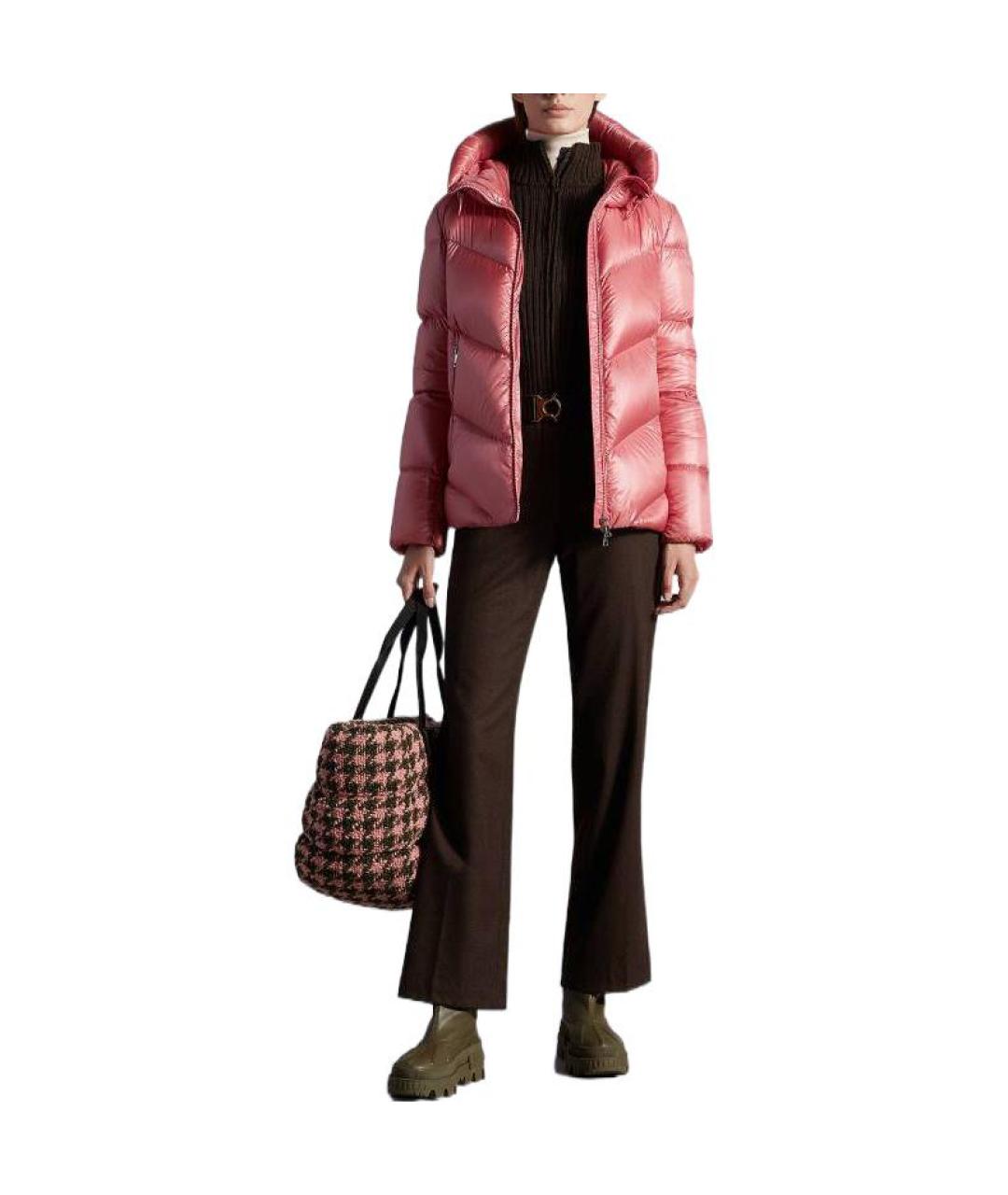 MONCLER Розовая полиамидовая куртка, фото 3