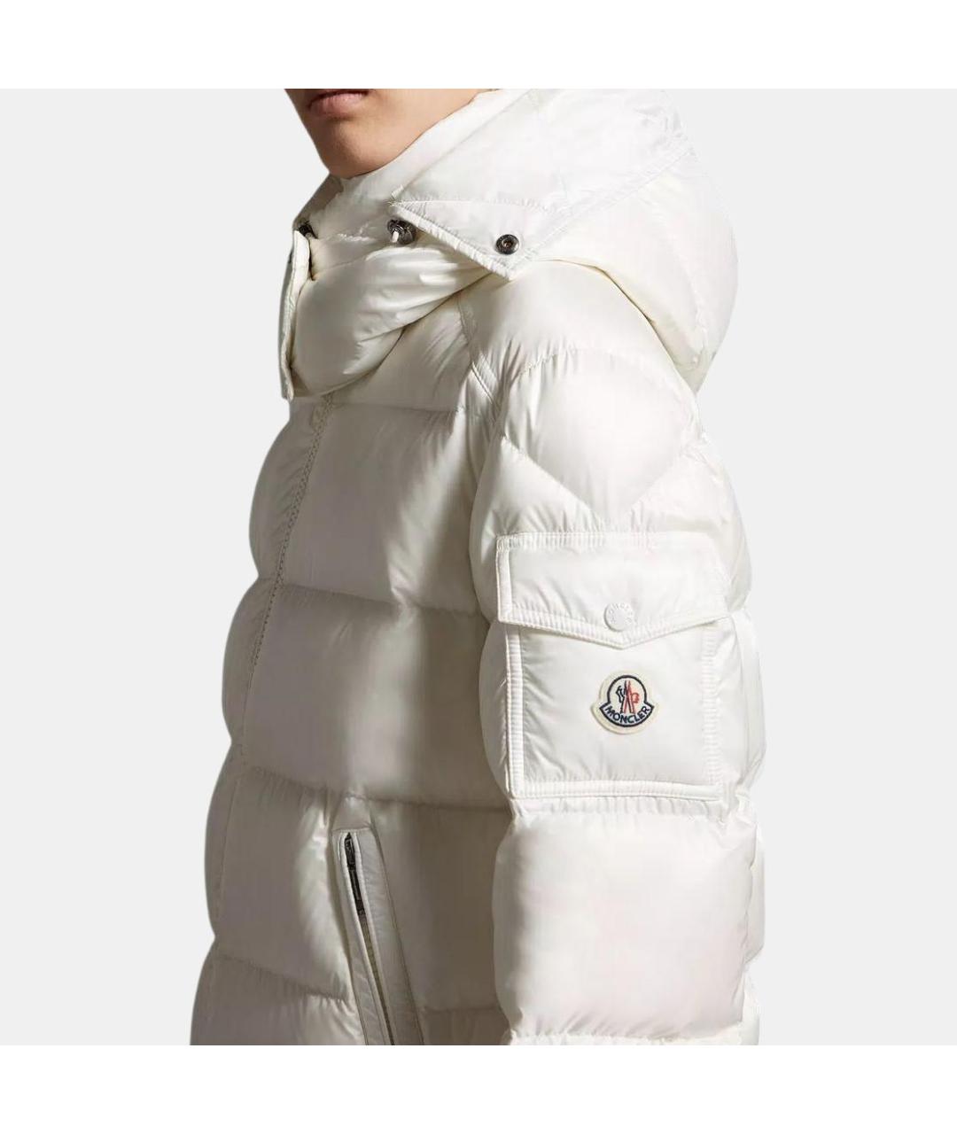 MONCLER Белая полиамидовая куртка, фото 6