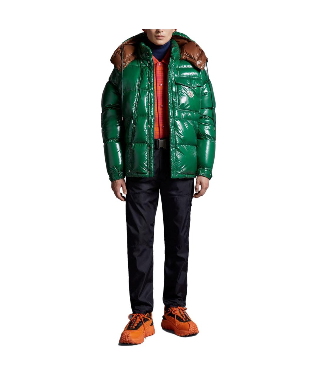 MONCLER Зеленый пуховик, фото 2