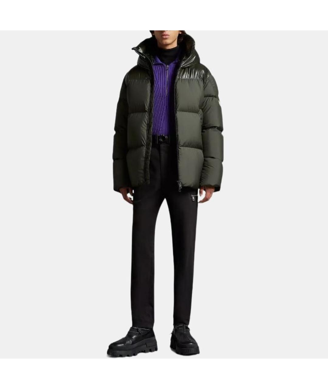 MONCLER Зеленый пуховик, фото 4