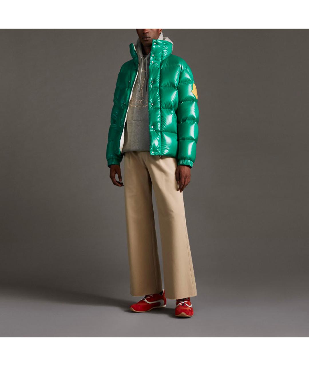 MONCLER Зеленый пуховик, фото 4